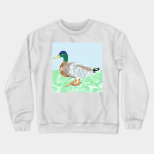 Marbled Paper Mallard Duck Crewneck Sweatshirt